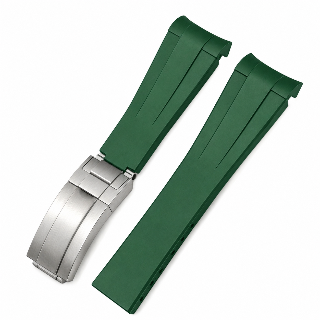 Masar Bracelet en Caoutchouc pour Seiko 5 GMT - 22mm Incurvé - Boucle Déployante