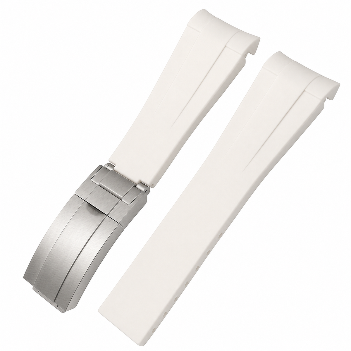 Masar Bracelet en Caoutchouc pour Seiko 5 GMT - 22mm Incurvé - Boucle Déployante