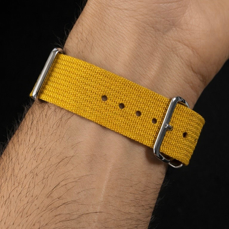 Masar Nato Giallo Senape - Ibrido Tessuto Nylon / Silicone