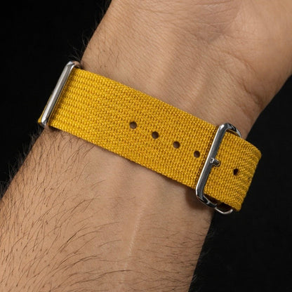 Masar Nato Giallo Senape - Ibrido Tessuto Nylon / Silicone
