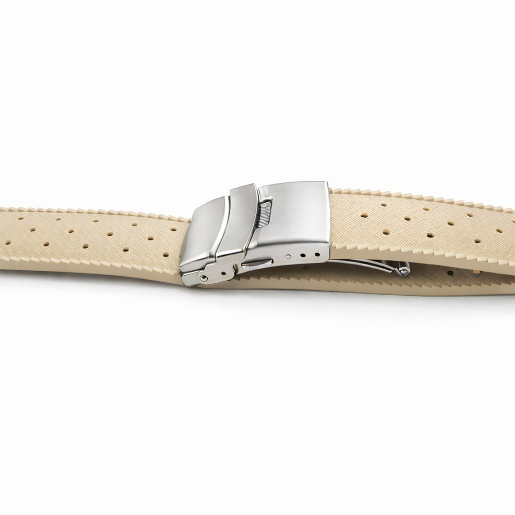 Masar Bracelet Montre Tropical en Caoutchouc FKM / Boucle Déployante – Libération Rapide - Universel