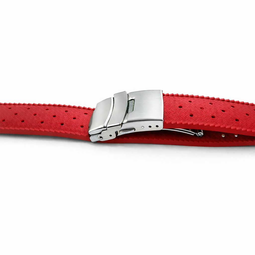 Masar Bracelet Montre Tropical en Caoutchouc FKM / Boucle Déployante – Libération Rapide - Universel
