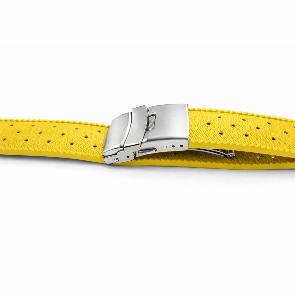 Masar Bracelet Montre Tropical en Caoutchouc FKM / Boucle Déployante – Libération Rapide - Universel
