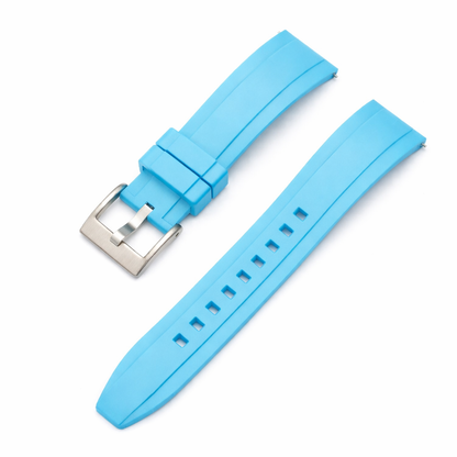 Masar Bracelet Montre Caoutchouc FKM - Style Submariner - Rapide / Boucle Acier Brossé - Universel