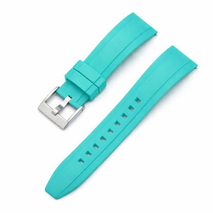 Masar Bracelet Montre Caoutchouc FKM - Style Submariner - Rapide / Boucle Acier Brossé - Universel