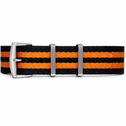 Bracelet montre nato noir orange en nylon Premium de style Omega