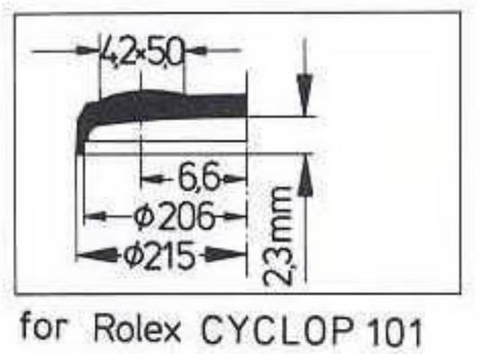 Verre de montre Swiss Compatible Rolex/Tudor Cyclope Ø 21,5mm à 33,2mm - Acrylique - 1 Pc