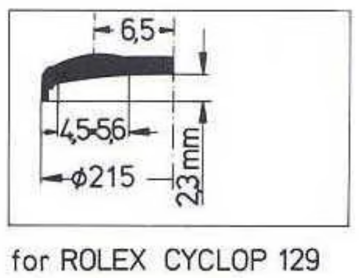 Masar Verre de montre Swiss Compatible Rolex/Tudor Cyclope Ø 21,5mm à 33,2mm - Acrylique - 1 Pc