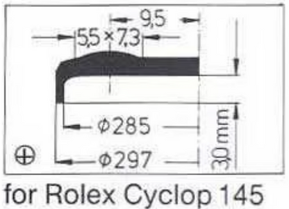 Verre de montre Swiss Compatible Rolex/Tudor Cyclope Ø 21,5mm à 29,7mm - Acrylique - 1 Pc