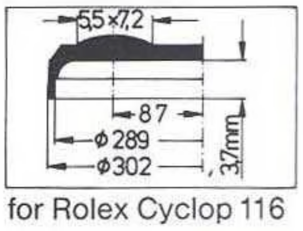 Verre de montre Swiss Compatible Rolex/Tudor Cyclope Ø 21,5mm à 29,7mm - Acrylique - 1 Pc