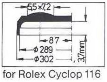Verre de montre Swiss Compatible Rolex/Tudor Cyclope Ø 21,5mm à 29,7mm - Acrylique - 1 Pc