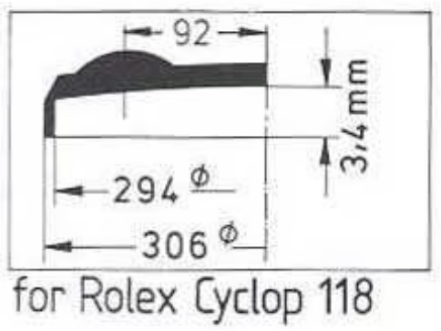 Verre de montre Swiss Compatible Rolex/Tudor Cyclope Ø 21,5mm à 29,7mm - Acrylique - 1 Pc