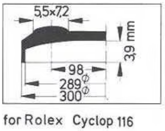 Verre de montre Swiss Compatible Rolex/Tudor Cyclope Ø 21,5mm à 29,7mm - Acrylique - 1 Pc
