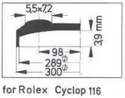 Verre de montre Swiss Compatible Rolex/Tudor Cyclope Ø 21,5mm à 29,7mm - Acrylique - 1 Pc