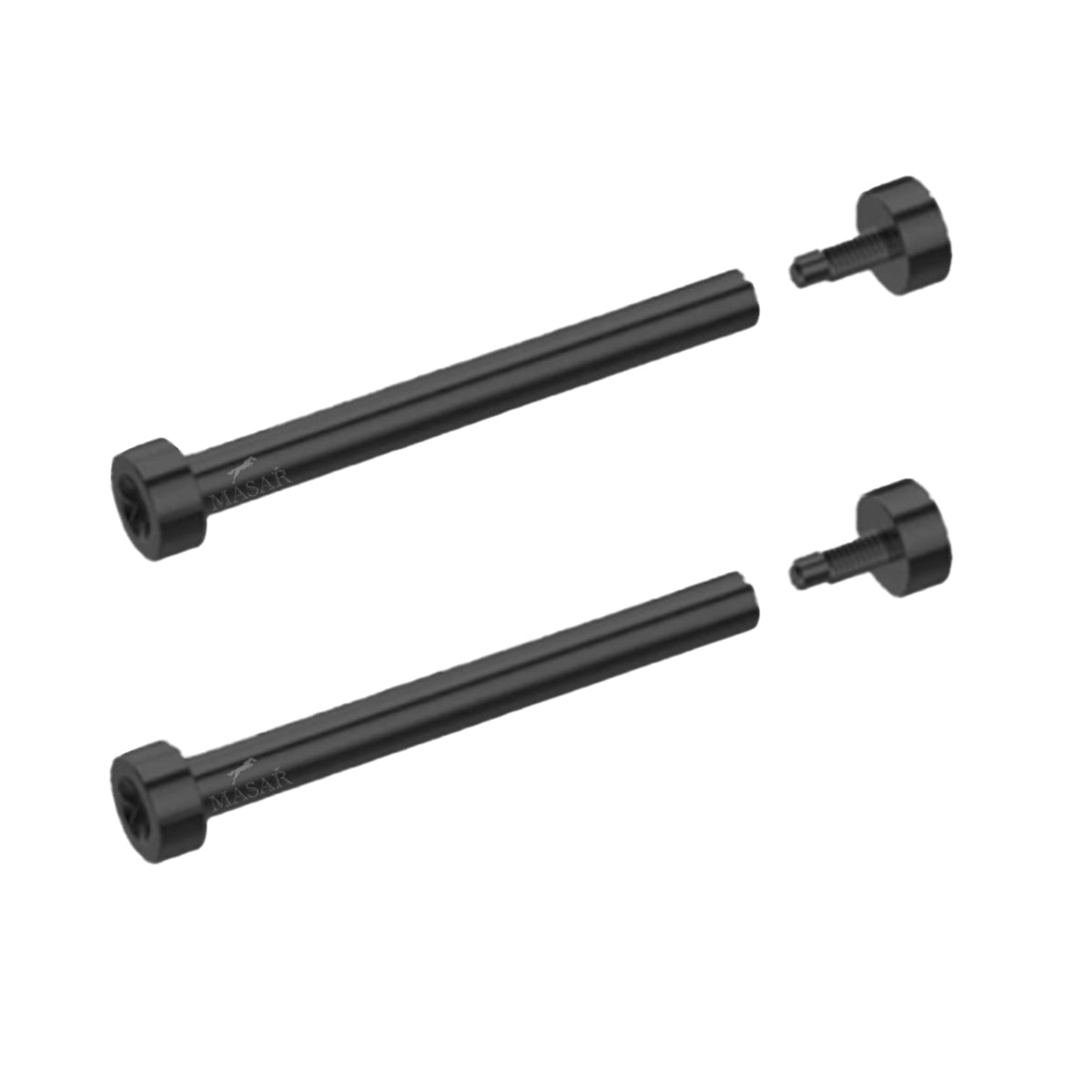 Masar Viis - Noir Torx, étoile, Diamètre 1,8mm – Barrette à vis Bracelet de Montre – Acier Inoxydable - 2 Pcs
