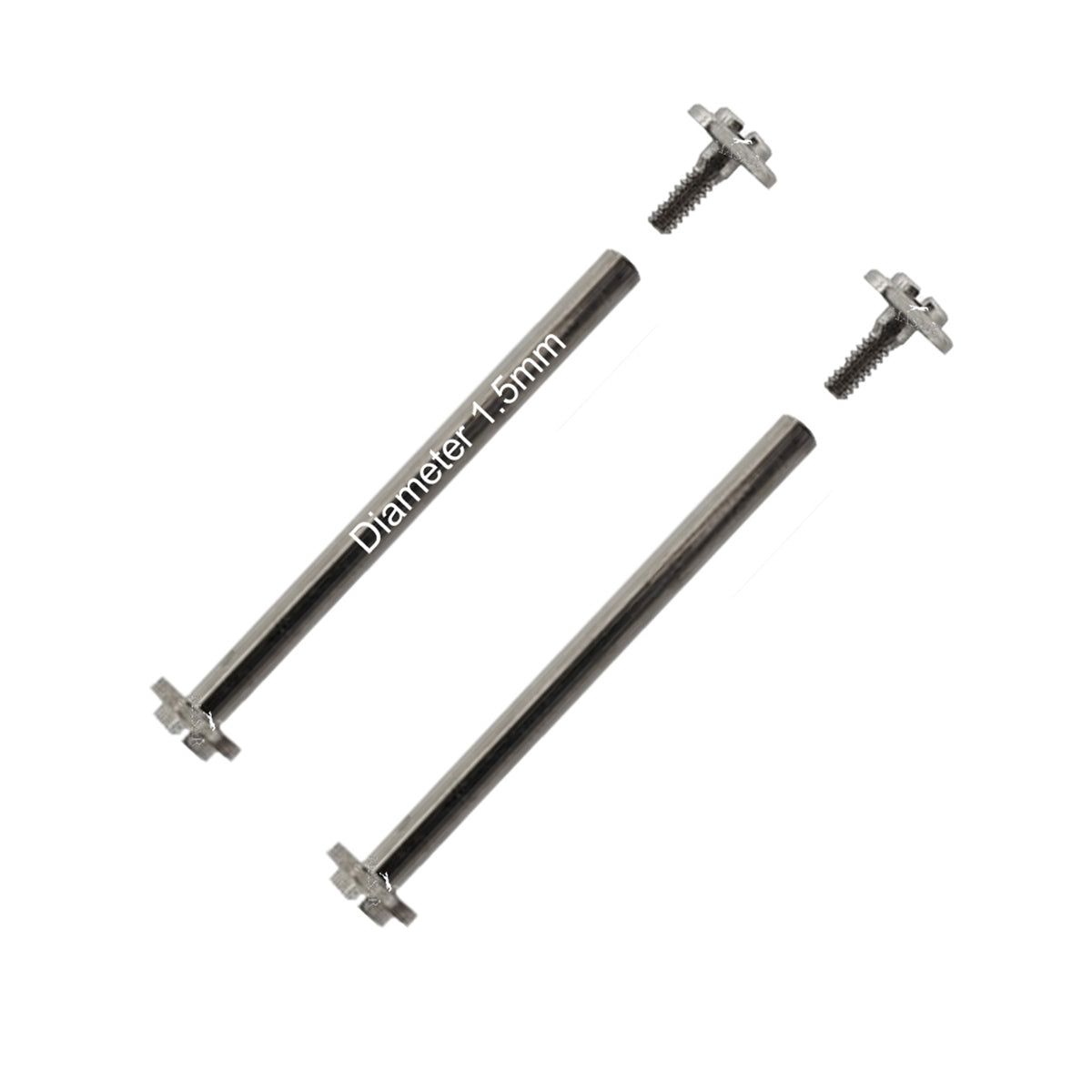 Vis Ø 1,5mm Argent – Barrette à Vis Bracelet de Montre - Tête H Ø 3,0mm - 10mm à 30mm - 2 Pcs