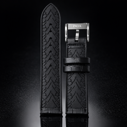 Hybrid Alligator Grain Leather / Silicone Sport Watch Strap - Premium - 4.5mm Thick - Universal