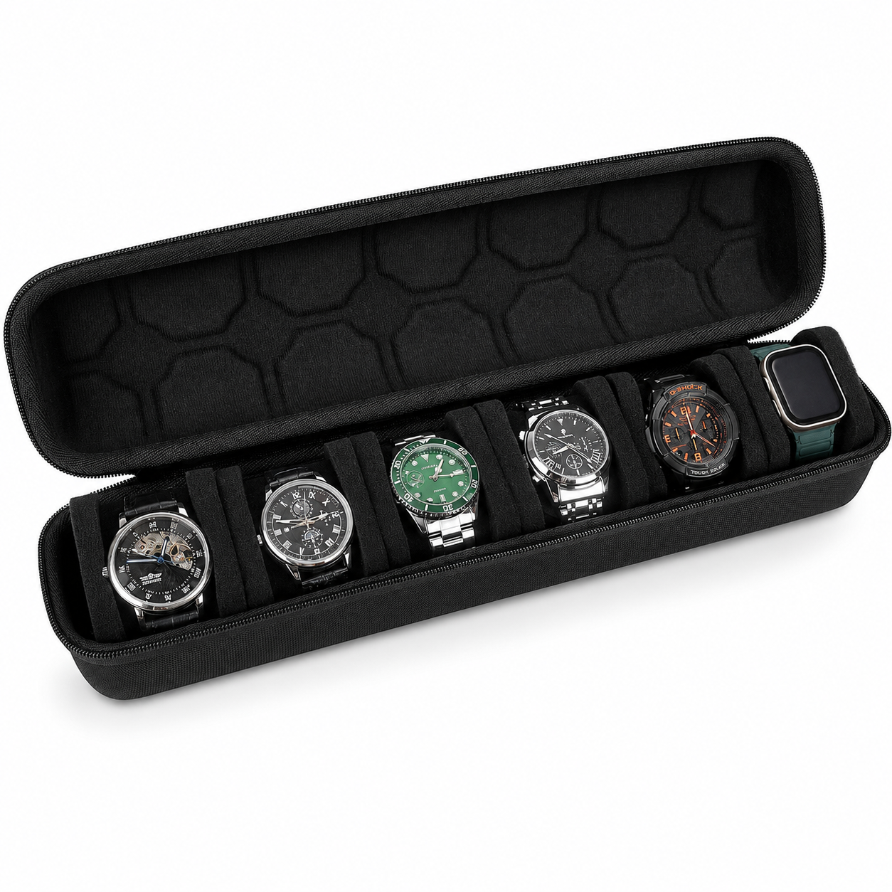 Écrin pour Montre – Boîte de Rangement de Voyage (Mousse EVA et Étui Nylon) - 1 Pc