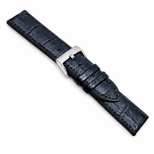 Cinturino Orologio Sportivo Ibrido in Pelle Grana Alligatore / Silicone - Premium - Spessore 4,5mm - Universale