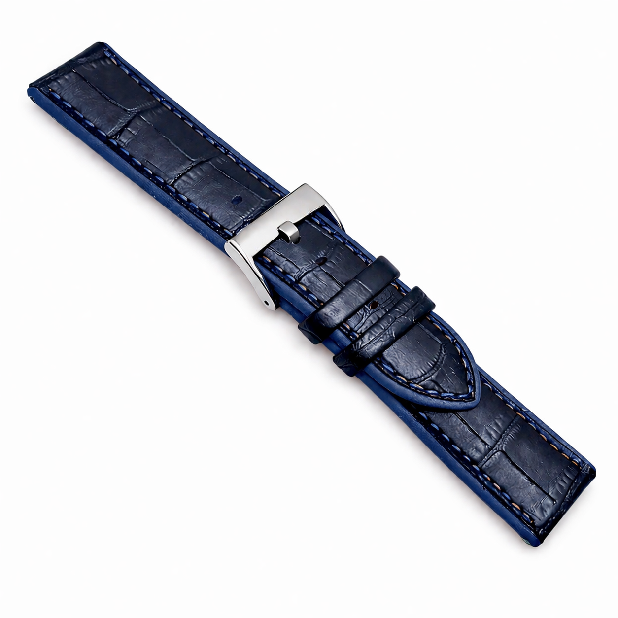 Hybrid Alligator Grain Leather / Silicone Sport Watch Strap - Premium - 4.5mm Thick - Universal