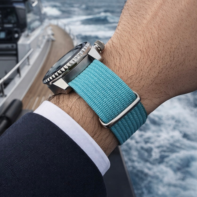 Masar Bracelet montre Nato Bleu Vert - Style Tiffany Ocean