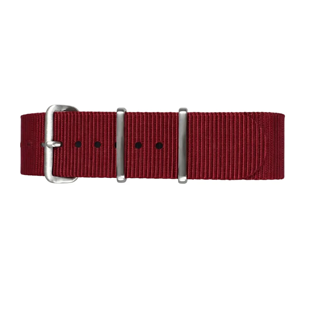 Masar Bracelet Montre Nato Nylon Rouge Cerise - Premium