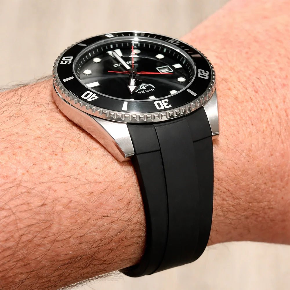 Masar Bracelets Caoutchouc pour Casio Duro MDV-106 et MDV-107 - Boucle Déployante