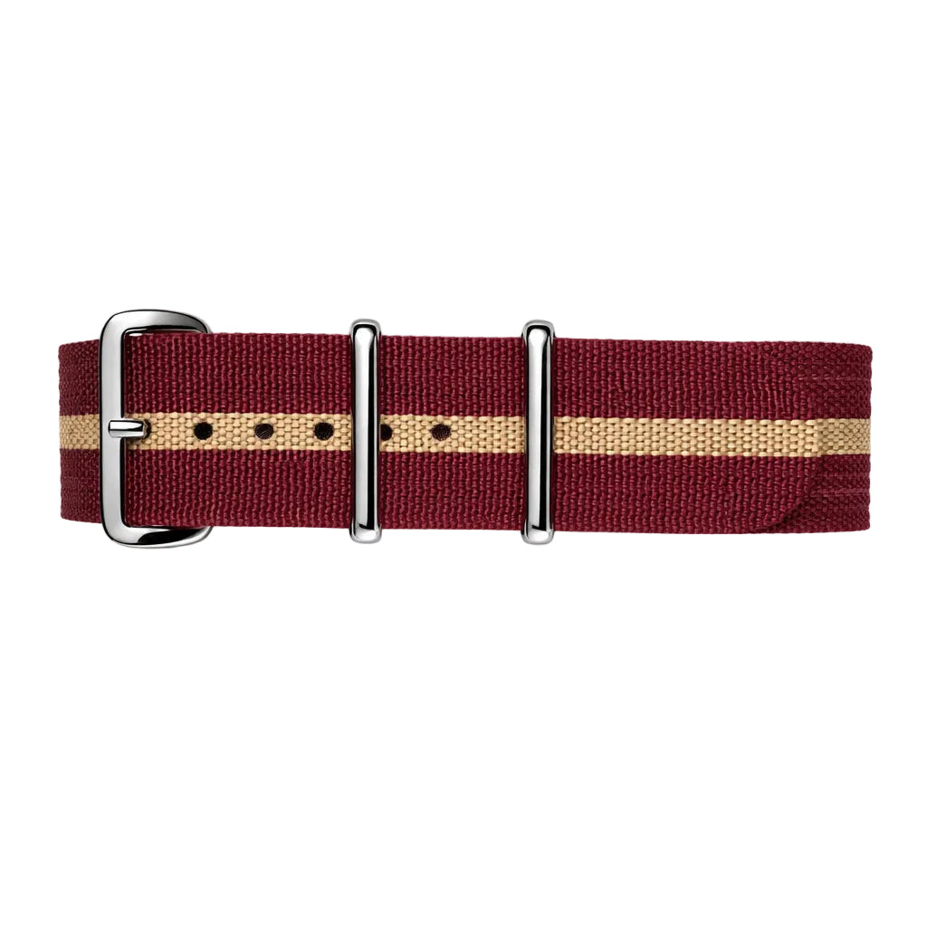 Bracelet de montre bordeaux rouge et kaki