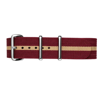 Bracelet de montre bordeaux rouge et kaki