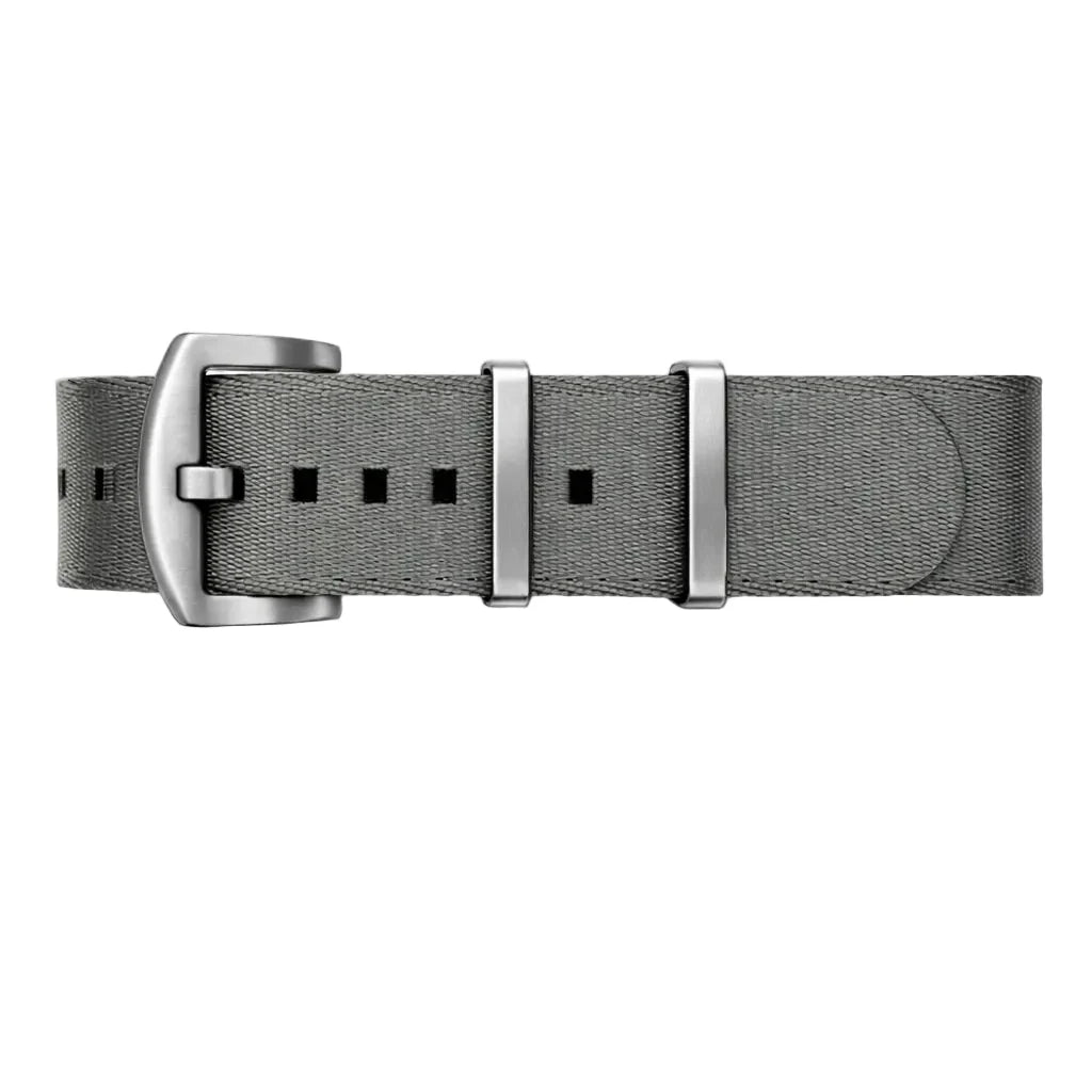 Masar Cinturino per Orologio NATO Nylon Grigio / Fibbia Satinata - Flessibile - Uomo