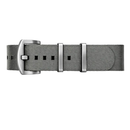 Masar Cinturino per Orologio NATO Nylon Grigio / Fibbia Satinata - Flessibile - Uomo