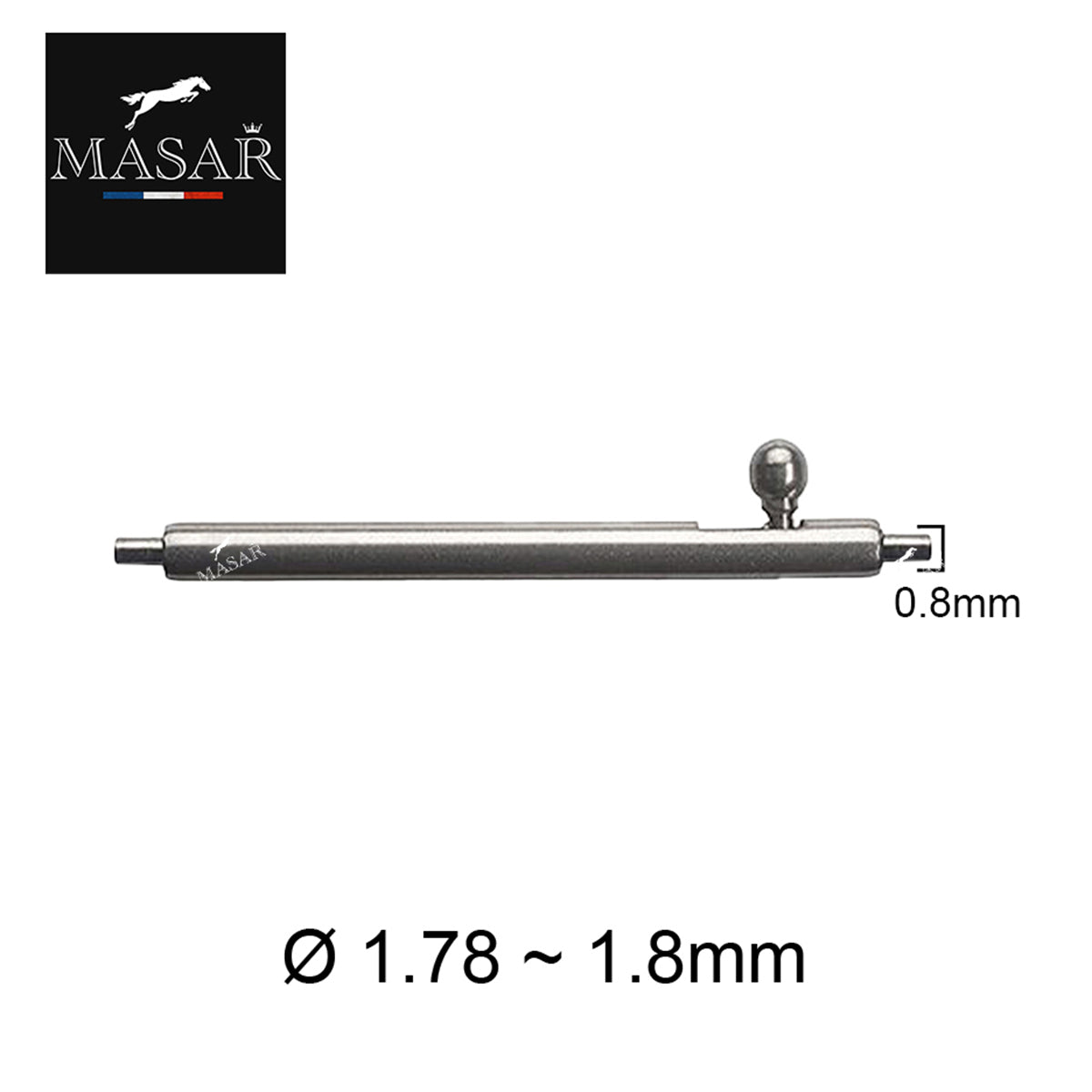 Masar XSA Ø 1,78mm - Barrettes à ressort pour bracelet de montre à Libération Rapide Levier - 0,8mm - 2 pcs