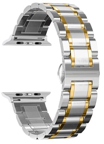 6 colores - Pulseras - Compatible con Apple Watch - Eslabones de acero inoxidable de 3 filas