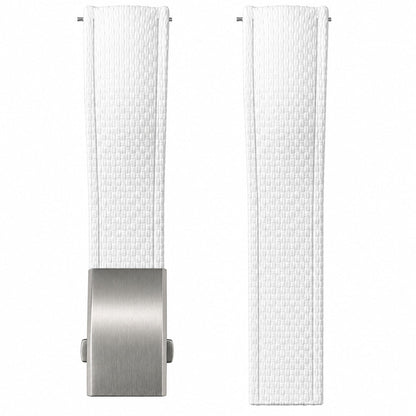 FKM Rubber Watch Strap - SAILCLOTH Texture / Curved & Quick Release / CTS - Deployment Clasp