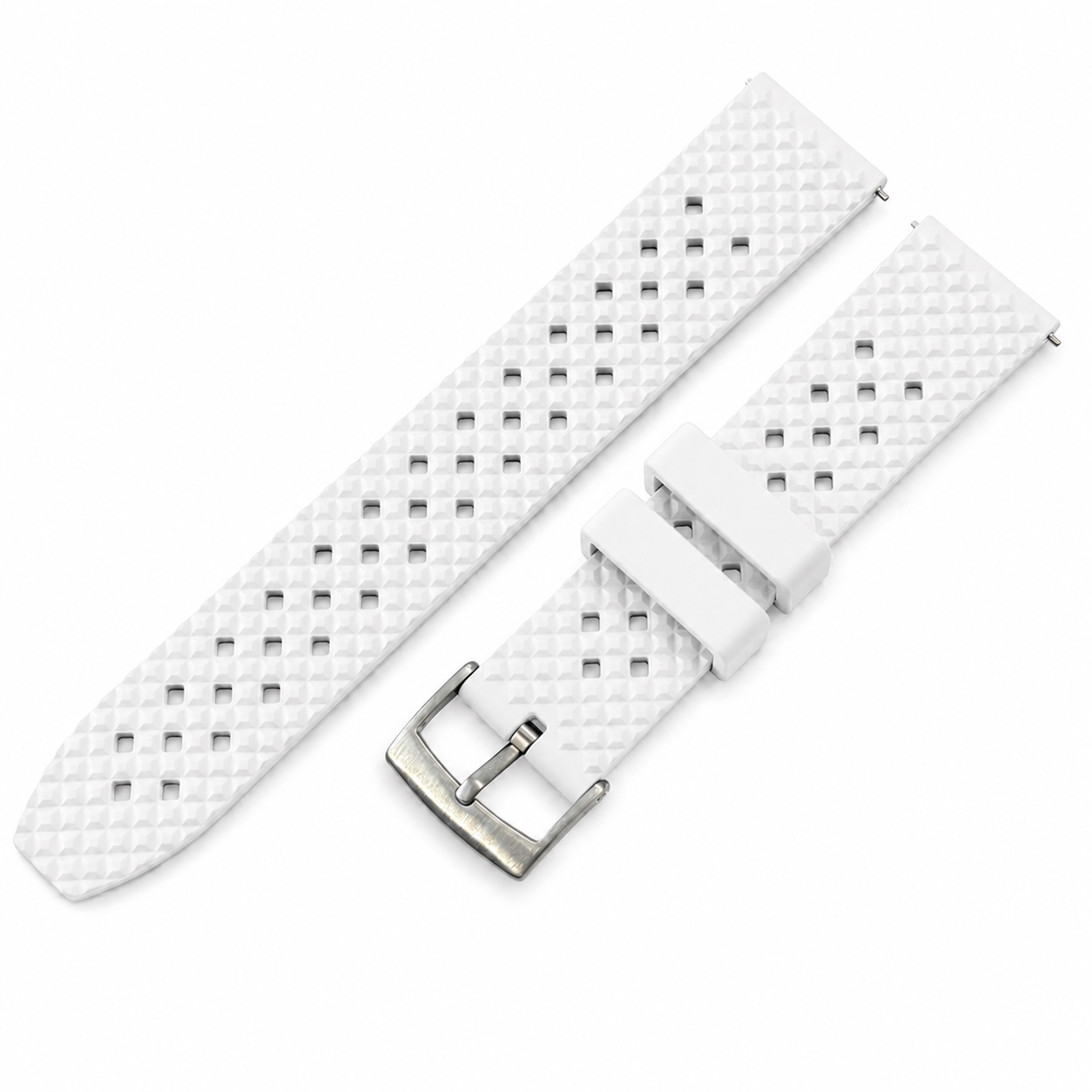 FKM Rubber Tropical Croco Grid Watch Strap - Quick Release - Universal / Premium