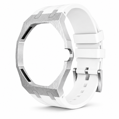 Bracelet de montre en silicone avec boitier en acier brossé pour montre royal pop.