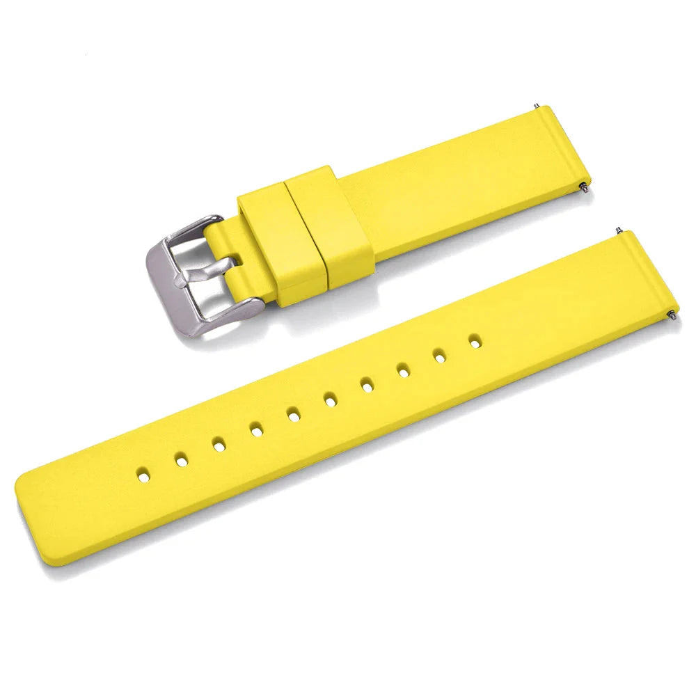 Bracelet Montre en Caoutchouc FKM Lisse - Libération Rapide - Universel