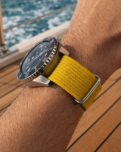 Masar Nato Giallo Senape - Ibrido Tessuto Nylon / Silicone