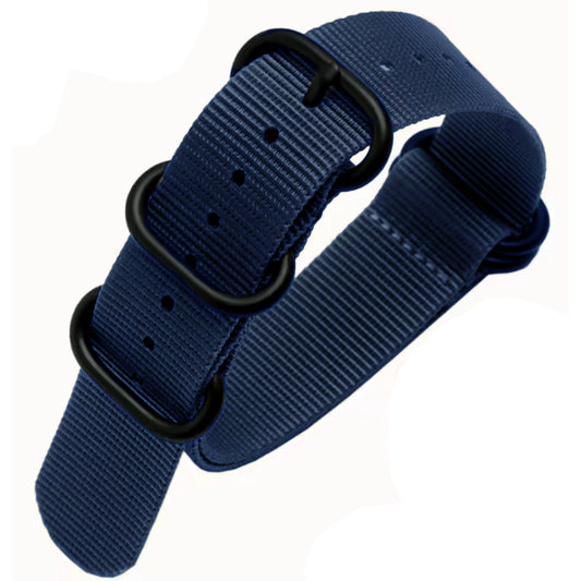 Correa de nailon ZULU de 26 mm para hombre (hebilla azul/negra), de 1,2 mm