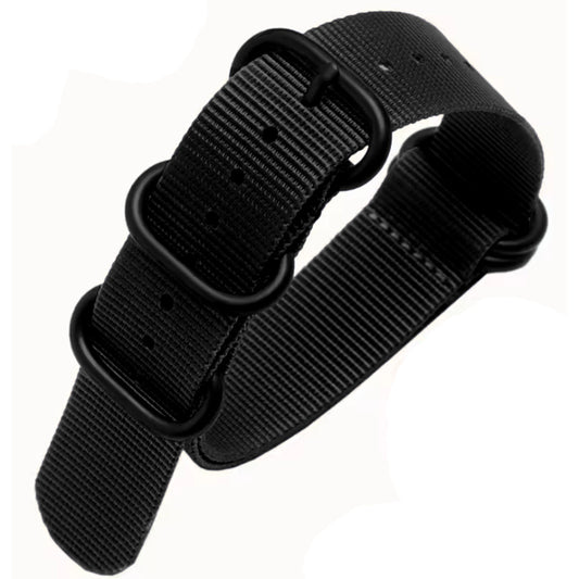 ZULU Bracelet Nato 21mm - Noir / Full Black - Homme - Strap Nylon 1,2mm