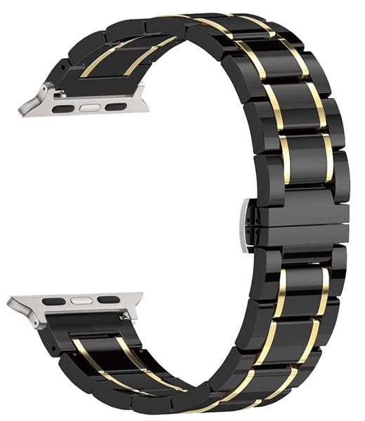 Céramique et Métal - Bracelets de Montre Compatible Apple pour Watch 1,2,3,4,5,6,7,8,SE,Ultra