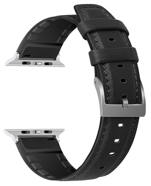 Hybride Cuir TPU - Bracelets de Montre Compatible Apple pour Watch 1,2,3,4,5,6,7,8,SE,Ultra