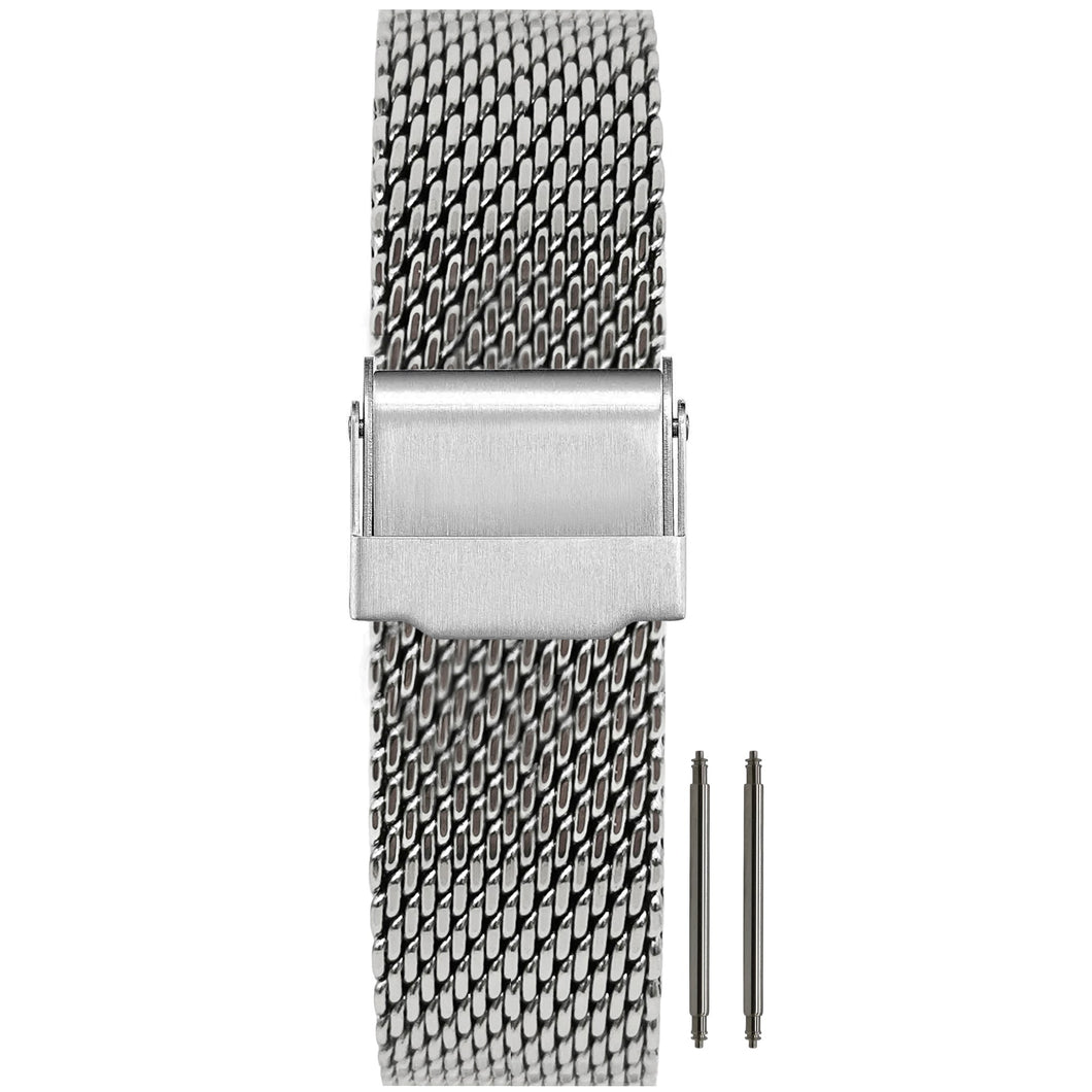 10mm à 24mm BiG Mesh Ø 1mm Maille Milanaise Homme - Universel - Argent / Silver